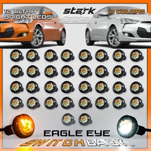23mm 4014 12 SMD LED Eagle Eye Light Dual Color White Amber Switchback DRL Lamp - Picture 1 of 6