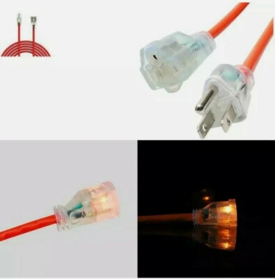 KMC 16AWG Power Outdoor Extension Cord with Night Light 2 Pack - 10 Feet 16/3 - Image 1 of 4