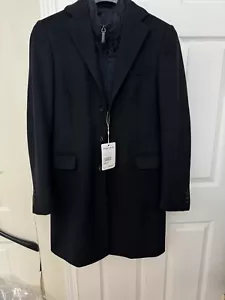 $4500 Prada Men’s Virgin Wool Overcoat Navy Size US38R IT48 - Picture 1 of 6