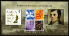 GB BELOW FACE 2009 Robert Burns, Portrait & Scottish Emblems, Minisheet MNH /UNM