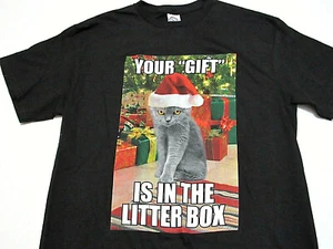 Crazy Cat Lady Shirt Womens M Med Your Gift is In The Litter Box Top Christmas - Picture 1 of 5