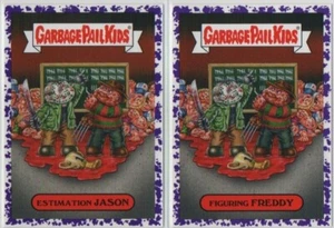 Garbage Pail Kids Revenge Of Oh The Horror-ible Freddy & Jason Purple Pair - Picture 1 of 2