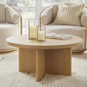 Better Homes & Gardens Lillian Fluted Coffee Table, Natural Pine Finish - Picture 1 of 7