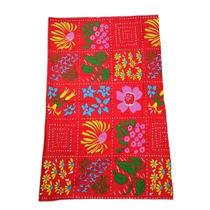 Vintage 60s 70s Screen Print Floral Fabric 1.5yds Large Scale Mod 45in Wide - Picture 1 of 14