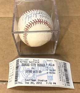 KANSAS CITY ROYALS - CHICAGO WHITE SOX, TICKET UND BALL SIGNIERT, SEP 20,2012 # A126 - Bild 1 von 7
