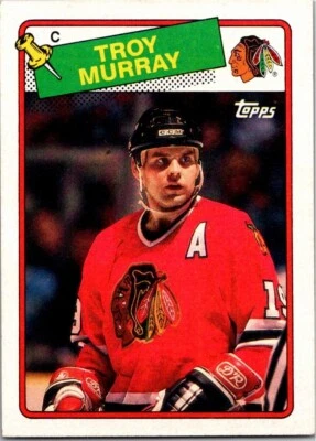 1988-89 Topps Hockey #106 Troy Murray Chicago Blackhawks Free Shipping! - Image 1 of 2