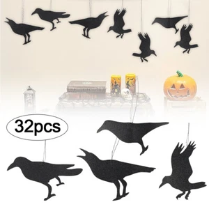 32X Crow Raven Bird Wall Sticker Halloween Party Decorations Stickers - Picture 1 of 9