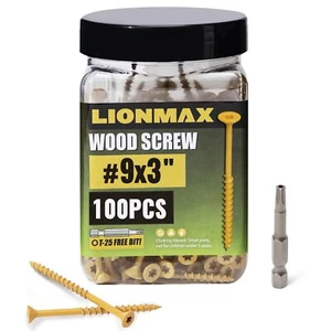 Deck Screws 3 Inch, Wood Screws #10 X 3, 100 PCS, Rust Resistant, Exterior Epoxy - Picture 1 of 1