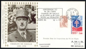 1983-Fdc-enveloppe 1°Jour**/Charles de Gaulle-Expo.Fil de l'Epee-Timbre-Yv.1885 - Imagen 1 de 1