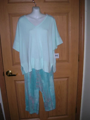 NATORI STUDIO - CONJUNTO DE PIJAMA PANTALÓN CORTO VERDE COMO NUEVO - TALLA XL - ¡NUEVO CON ETIQUETAS!! Foto 1 de 4