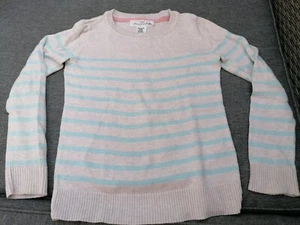 Hm Mädchen Pullover Gr 122/128 Grau- Blau Gestreift, Strick - Bild 1 von 5