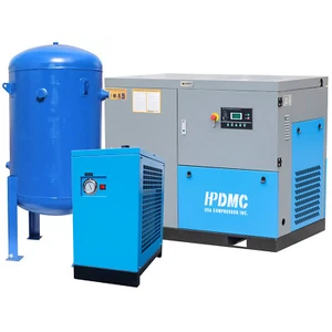 230V 3Ph Rotary Screw Stationary Air Compressor, With 270 gal tank and Air Dryer - Picture 1 of 9