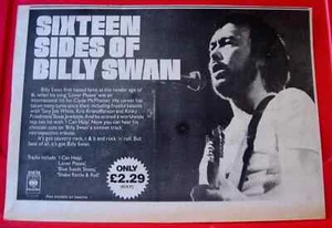 Billy Swan Sixteen/16 Sides Of Vintage ORIG 1978 Press/Magazine ADVERT 12.5"x 9" - Imagen 1 de 3