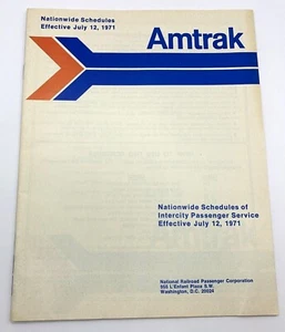 OLD AMTRAK Nationwide Schedules Intercity Passenger Service 2nd Ed July 12 1971 - Picture 1 of 8