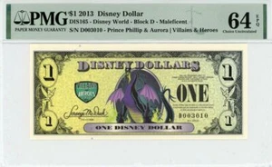 2013 $1 dólar Disney Maléfica PMG 64 EPQ (DIS165) - Imagen 1 de 2