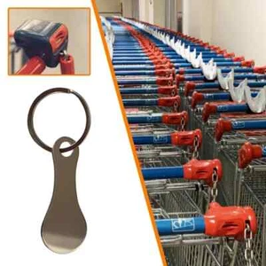1pc Carrello Della Spesa Token Portachiavi In acciaio Inossidabile - Foto 1 di 6