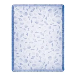 Seashells Periwinkle Blue Rayon Throw - Picture 1 of 2