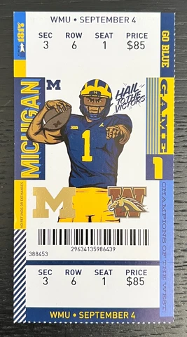 2021 Michigan Wolverines Football Ohio State Ticket Stub - Choose Any Home Game Cover