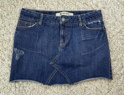 Gap Women's Distressed Blue Denim Jean Skirt  Actual Measurement  32x14 - Image 1 of 4