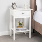 Bedside Table Bedroom Cabinet Nightstand With Drawer & Shelf Christow