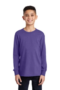 Port & Company PC54YLS Youth Long Sleeve Core Cotton Tee Boys Girls - Picture 1 of 22