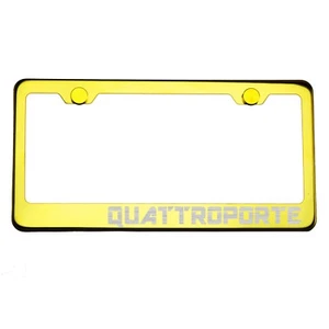Marco de placa dorada cromo QUATTROPORTE tapa de tornillo de metal grabado con láser - Imagen 1 de 8