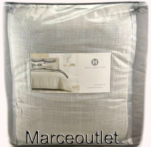 Hotel Collection Modern Crosshatch KING Comforter & Shams Set Gray - Picture 1 of 5