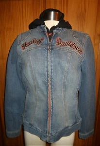 Harley Davidson Women's Denim Jacket  Size Small  Zip Front  Excellent Condition - Picture 1 of 7