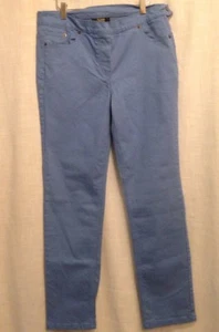 Pantalones de mezclilla para mujer Twiggy London pierna recta azul brillante elásticos talla 12 Usados en excelente condición - Imagen 1 de 5