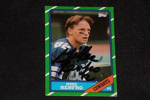 MIKE RENFRO 1986 TOPPS SIGNED AUTOGRAPHED CARD #128 DALLAS COWBOYS - Picture 1 of 1