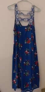 Matilda Jane Damen Sommerkleid mittelblau perfekt poliert Blumen Viskose Größe L - Bild 1 von 6
