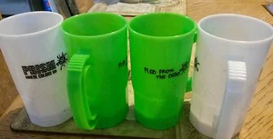 14oz frosted or neon green Plastic Beer Mugs Made USA 12& 50PC&100 AVALIABLE NEW - Picture 1 of 22