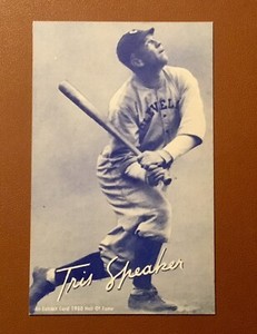 Tris Speaker 1980 Exhibit Card Baseball Postcard Blue Tint Variation