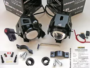 Coppia Faretti Moto CE LED UNICA Funz. Interruttore Connettori Fusibile a scelta - Foto 1 di 13