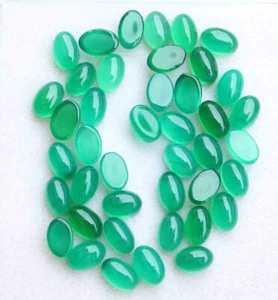 24.10 Ct WHOLESALE NATURAL GREEN ONYX CABOCHON OVAL SHAPE LOOSE GEMSTONE - Picture 1 of 2