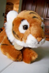 New Miyoni By Aurora Plush Stuffed 13" Long Tiger Animal Realistic Soft CUTE NWT - Picture 1 of 16