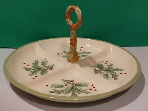 LENOX HOLIDAY GATHERINGS HANDLED SERVER - Snack Platter - NEW -- Mint -- NO BOX - Picture 1 of 8