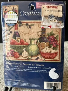 Creative Accents Counted Cross Stitch Kit #79095 "Tuscan Flowers " - New Sealed - Picture 1 of 8