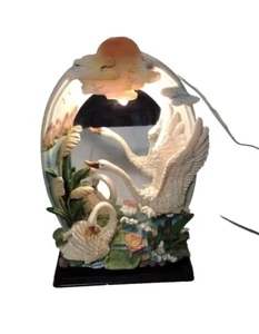 Swan Lake Fairy Tale Style Decor Vintage Mirrored Table Lamp Girls Room 80s/90s? - Picture 1 of 15