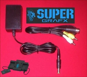 9V AC Adapter Power Supply & AV Cable for the PC Engine Super Grafx System NEW - Picture 1 of 2