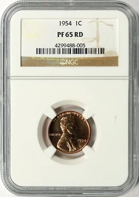 1954 Proof Lincoln Wheat Cent 1c NGC PF65 RD - Image 1 of 4