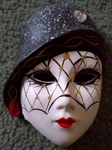 Porcelain Hand Painted Mardi Gras Decorative Wall Hanging - Picture 1 of 5