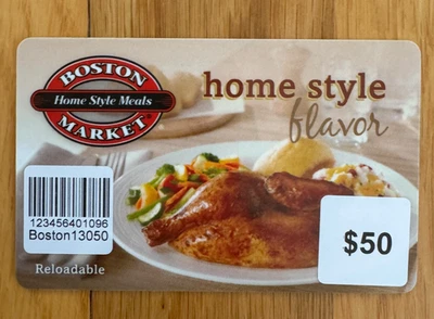 Fifty-Dollar Boston Market Gift Cards for Sale (11 available) - Image 1 of 2
