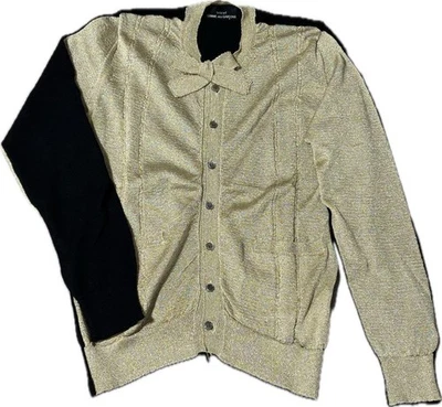 Cárdigan Cinta COMME des GARÇONS Negro Dorado Mezcla Lana Manga Larga Usado Foto 1 de 4