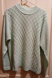 Salon Studio Zopfmuster Pullover Damen Größe 2X Mintgrün Acryl Freizeit Winter - Bild 1 von 9