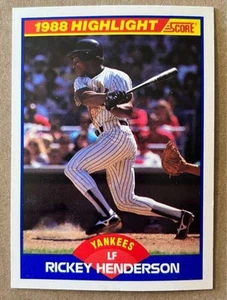 1989 Score Baseball Card Rickey Henderson New York Yankees #657 - Picture 1 of 2
