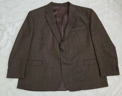 Traje Blazer Chaqueta Ralph Lauren 54R Mezcla Lana Hombres Azul Marrón Cuadros Foto 1 de 4