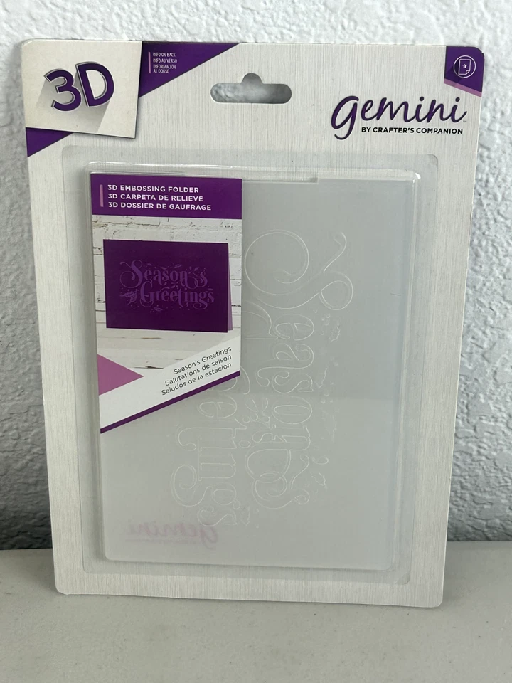 Crafter's Companion Gemini 3d Embossing Folder Seasons Greetings