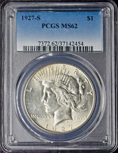 1927-S Peace Silver Dollar - PCGS MS62 - ✪COINGIANTS✪ - Picture 1 of 2