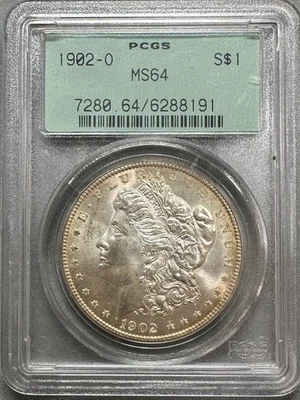 1902 年 O 版摩根美元 PCGS 评级 MS64 OGH — 第 1/4 张图片